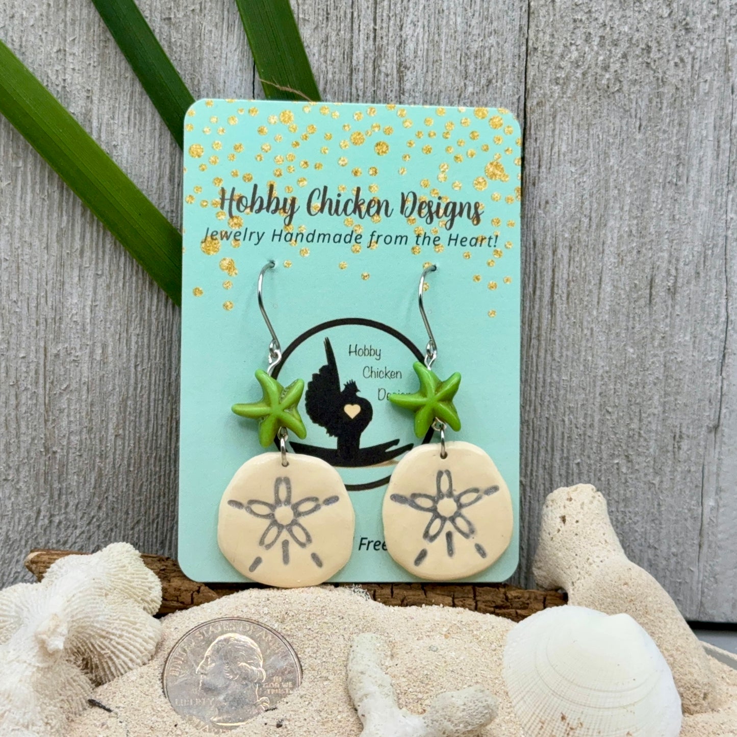 Sand Dollar with Starfish Earrings